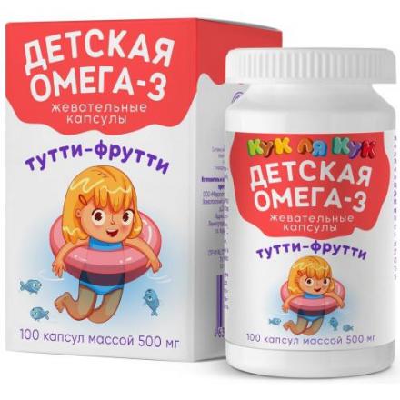 ОМЕГА 3 КУК ЛЯ КУК МИРРОЛЛА капс. тутти-фрутти №100
