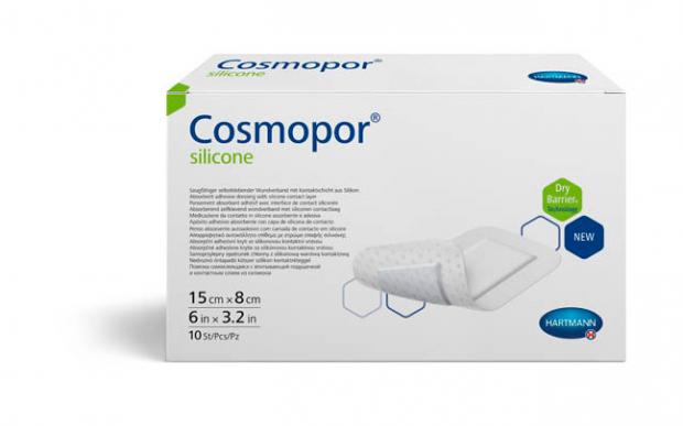 ПОВЯЗКА САМОКЛЕЮЩАЯСЯ СТЕРИЛЬНАЯ ХАРТМАНН COSMOPOR SILICONE 8см х 15см №10