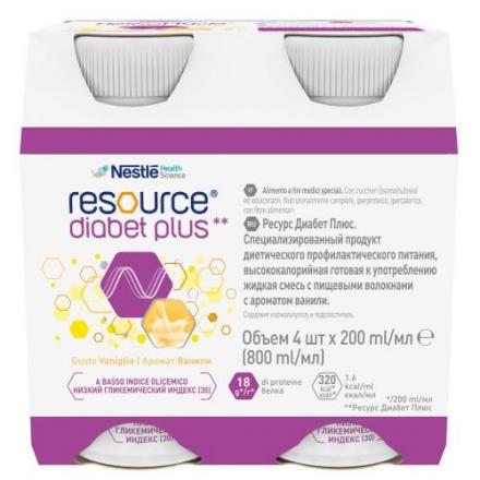 НЕСТЛЕ РЕСУРС ДИАБЕТ ПЛЮС СМЕСЬ ДЛЯ ЭНТЕР. ПИТАНИЯ ваниль 200 мл №4