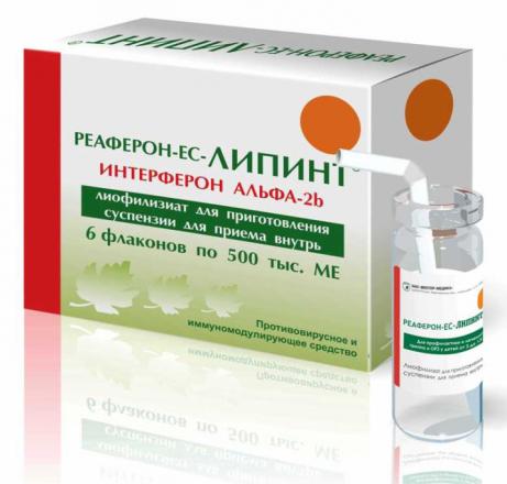 РЕАФЕРОН-ЕС ЛИПИНТ лиоф. д/приг. сусп. 500 тыс. МЕ фл. №6