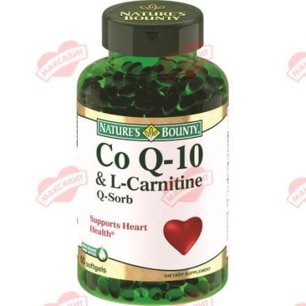 НЭЙЧЕС БАУНТИ (NATURE`S BOUNTY) КОЭНЗИМ Q10 И L-КАРНИТИН капс. №60