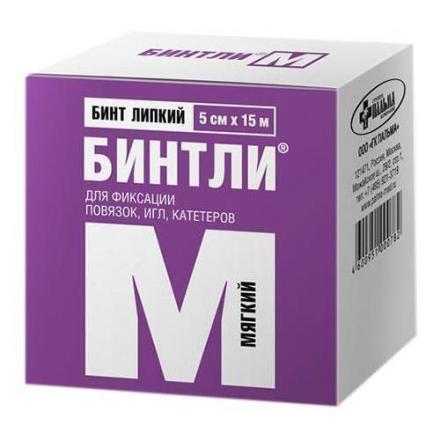 БИНТ ЛИПКИЙ БИНТЛИ М 5см х 15м