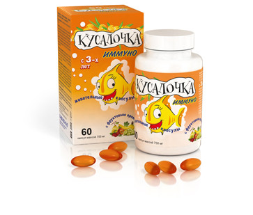 РЫБИЙ ЖИР КУСАЛОЧКА ИММУНО капс. №60
