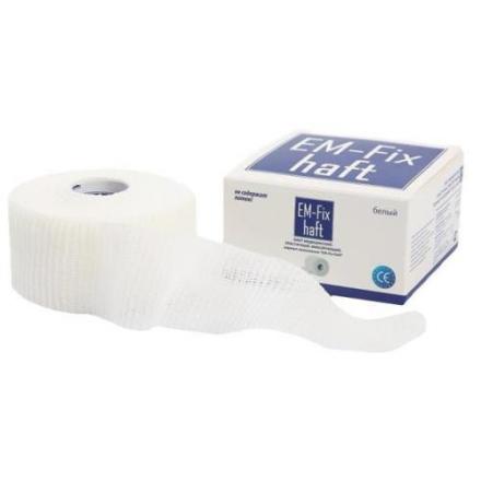 БИНТ ЭЛАСТИЧНЫЙ EM-FIX HAFT белый 6см х 10м
