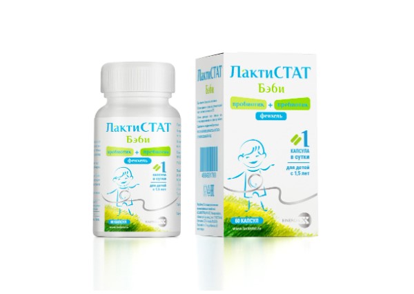 ЛАКТИСТАТ БЭБИ ПРОБИОТИК+ПРЕБИОТИК+ФЕНХЕЛЬ капс. №60
