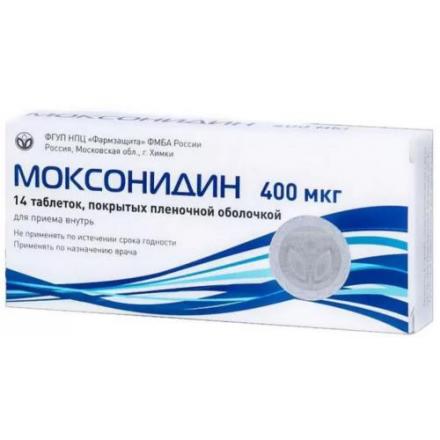МОКСОНИДИН табл. п/о плен. 0,4 мг №14