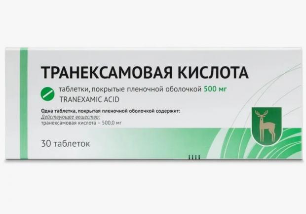 ТРАНЕКСАМОВАЯ КИСЛОТА МЭЗ табл. п/о плен. 500 мг №30