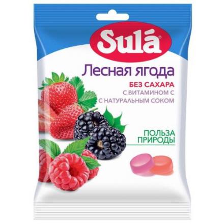 SULA ЛЕДЕНЦЫ БЕЗ САХАРА лесная ягода 60 гр