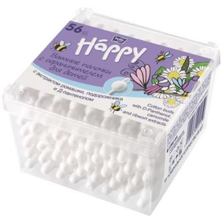 БЕЛЛА ХЕППИ ВАТНЫЕ ПАЛОЧКИ ромашка/подорожник/д-пантенол №56