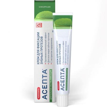 АСЕПТА КРЕМ ДЛЯ ФИКСАЦИИ ЗУБНЫХ ПРОТЕЗОВ 40 гр мята