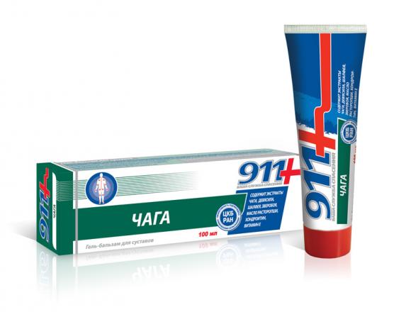 911 ЧАГА гель-бальзам д/тела для суставов 100 мл