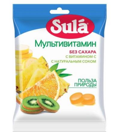 SULA ЛЕДЕНЦЫ БЕЗ САХАРА мультивитамин 60 гр