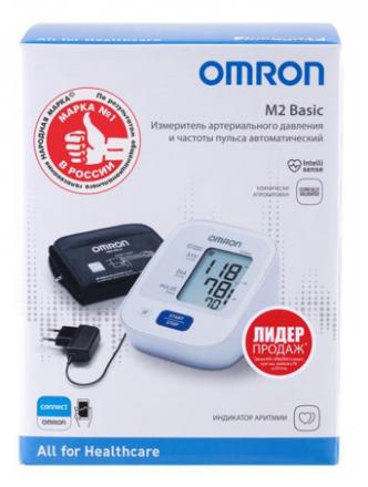 ОМРОН (OMRON) ПРИБОР (ТОНОМЕТР) ИЗМ. АРТ. ДАВЛЕНИЯ АВТОМАТ + АДАПТЕР И УНИВЕРСАЛЬНАЯ МАНЖЕТА M2 BASIC (HEM-7121-ALRU)