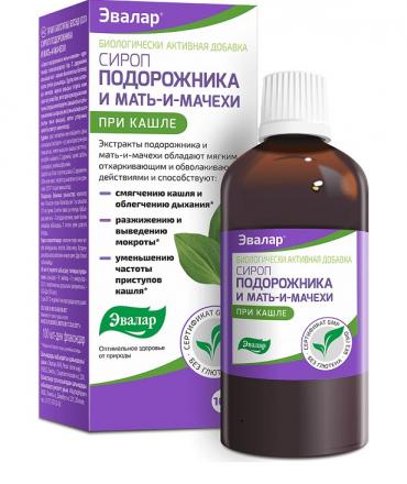 ПОДОРОЖНИКА И МАТЬ-И-МАЧЕХИ ЭВАЛАР сироп фл. 100 мл