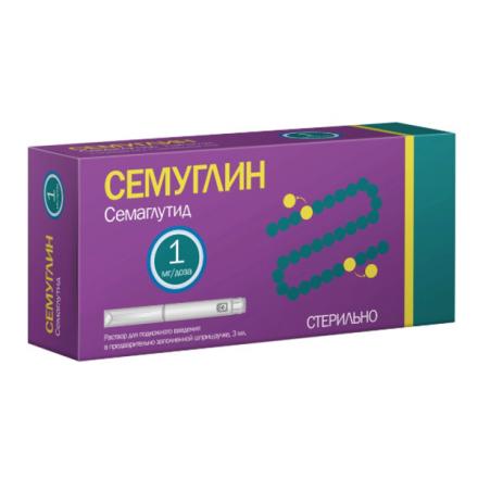 СЕМУГЛИН р-р д/инъекц. п/к 1,34 мг/мл шприц-ручка 3 мл №1 (1 мг/доза) + 4 иглы