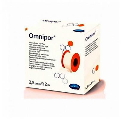 ЛЕЙКОПЛАСТЫРЬ ФИКСИРУЮЩИЙ ХАРТМАНН OMNIPOR нетканый 2,5см х 9,2м