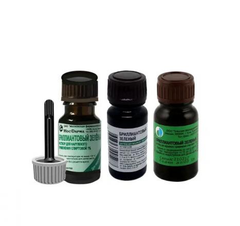 БРИЛЛИАНТОВЫЙ ЗЕЛЕНЫЙ р-р наруж. 1% 10 мл с лопат.