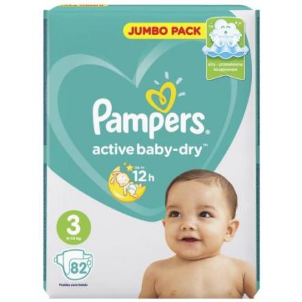 ПАМПЕРС ПОДГУЗНИКИ ДЕТСКИЕ АКТИВ БЕБИ 6-10 кг №82