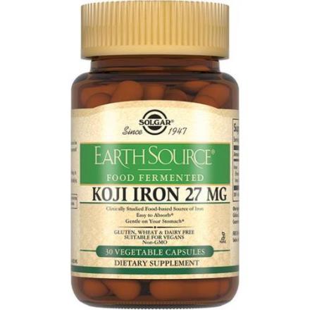 СОЛГАР ЖЕЛЕЗО В ФЕРМЕНТИРОВАННОЙ КУЛЬТУРЕ КОДЖИ капс. 27 мг №30