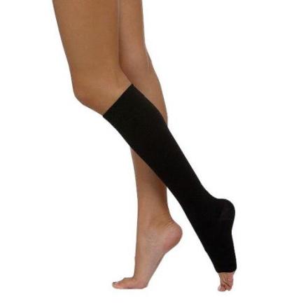 ЧУЛОК КОМПРЕССИОННЫЙ ДО КОЛЕНА КРУГЛОВЯЗАНЫЙ черный 2 класс компр. р.3