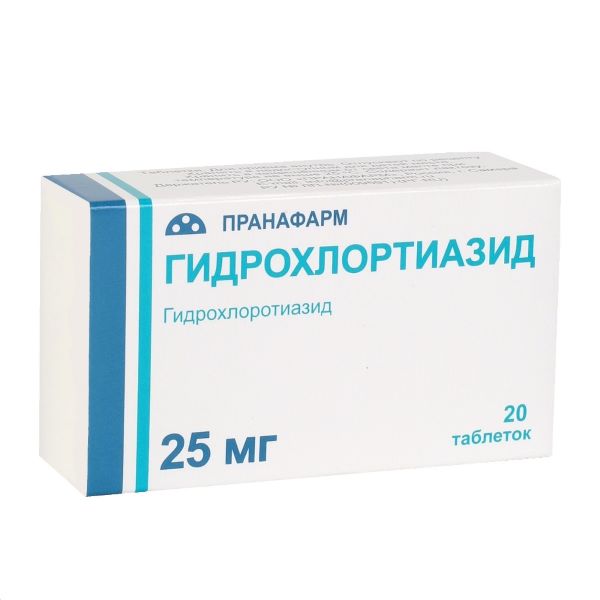 ГИДРОХЛОРТИАЗИД ПРАНА табл. 25 мг №20