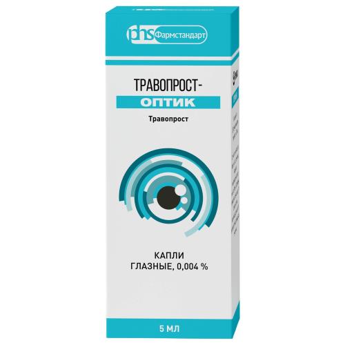 ТРАВОПРОСТ-ОПТИК капли глазные 0,04 мг/мл фл.- кап. 5 мл