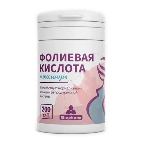 ФОЛИЕВАЯ КИСЛОТА МАКСИМУМ табл. п/о №200