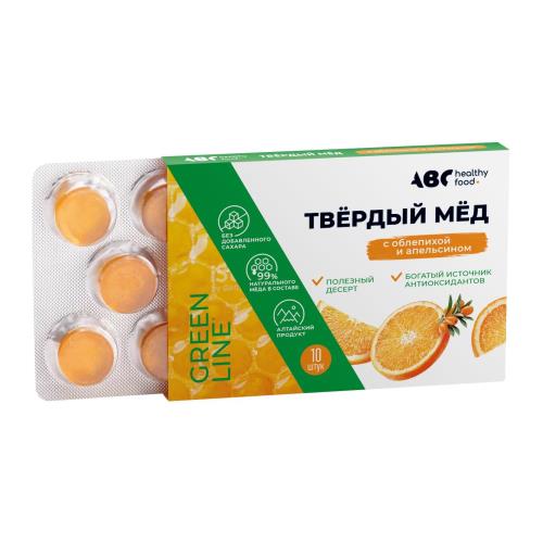 АВС ХЭЛСИ ФУД ТВЕРДЫЙ МЕД леденцы облепиха/апельсин №10