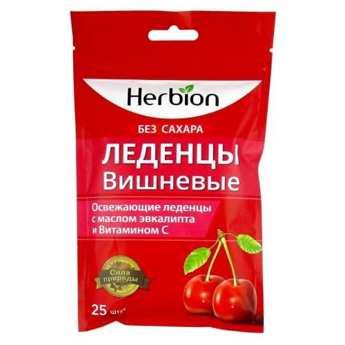 ХЕРБИОН (HERBION) леденцы эвкалипт/вишня 62,5 гр