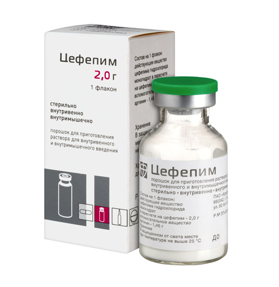 ЦЕФЕПИМ пор. д/приг. инъекц. 2 г фл. №1