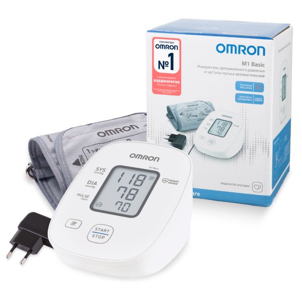 ОМРОН (OMRON) ПРИБОР (ТОНОМЕТР) ИЗМ. АРТ. ДАВЛЕНИЯ АВТОМАТ + АДАПТЕР M1 BASIC (ARU)
