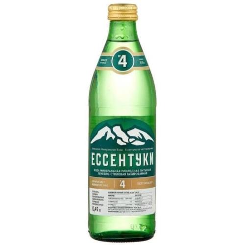 ЕССЕНТУКИ №4 ВОДА МИНЕРАЛЬНАЯ ГАЗИРОВАННАЯ стекло 0,45 л