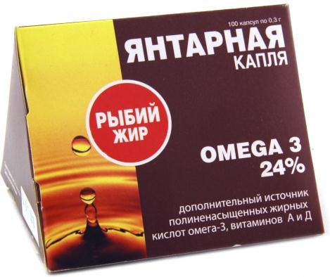 РЫБИЙ ЖИР ЯНТАРНАЯ КАПЛЯ капс. №100