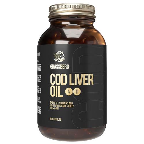 GRASSBERG МАСЛО ПЕЧЕНИ ТРЕСКИ+ВИТ.А,Е,Д капс. №60