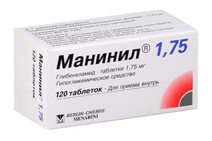 МАНИНИЛ 1,75 табл. 1,75 мг №120