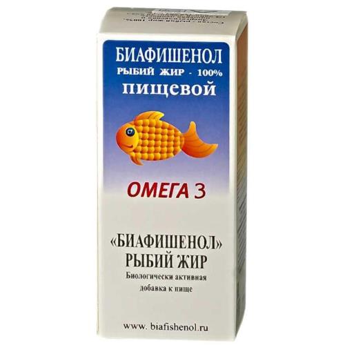 РЫБИЙ ЖИР БИАФИШЕНОЛ пищевой р-р внутр. фл. 100 мл