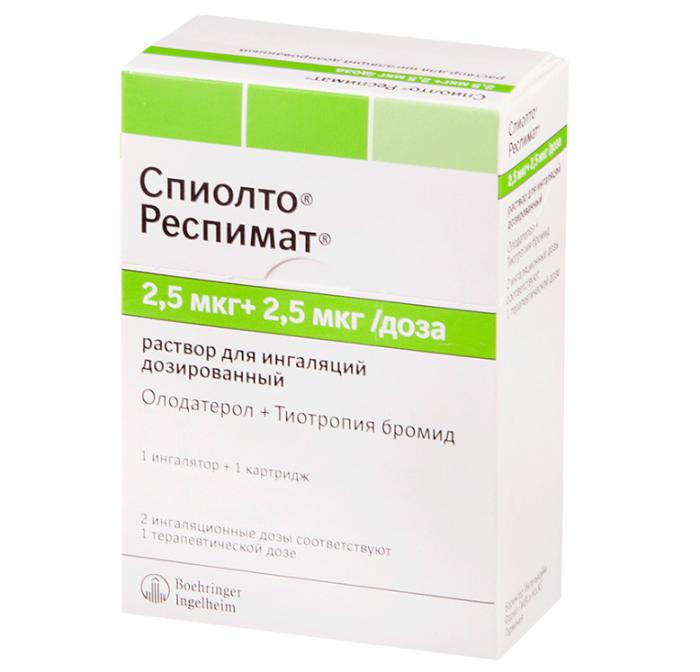СПИОЛТО РЕСПИМАТ р-р для ингаляций 2,5+2,5 мкг/доза картридж 4 мл №1