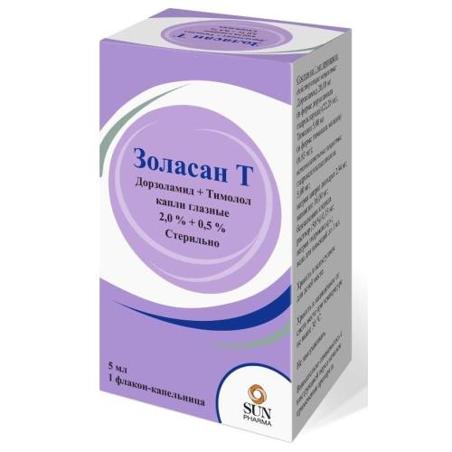 ЗОЛАСАН Т капли глазные 20+5 мг/мл фл.- кап. 5 мл