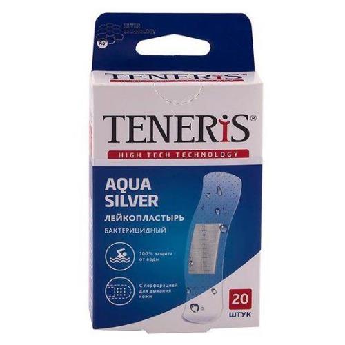 ЛЕЙКОПЛАСТЫРЬ НАБОР ТЕНЕРИС АКВА СИЛЬВЕР 1,9см х 7,6см №20