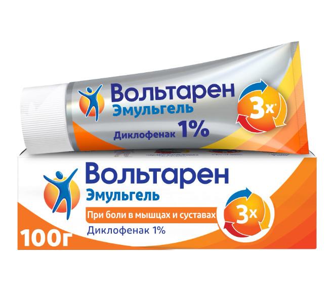 ВОЛЬТАРЕН ЭМУЛЬГЕЛЬ гель 1% 100 гр