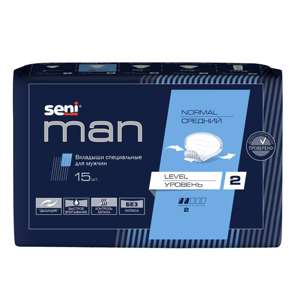 СЕНИ ПРОКЛАДКИ МУЖСКИЕ ПРИ НЕДЕРЖАНИИ МЕН НОРМАЛ №15