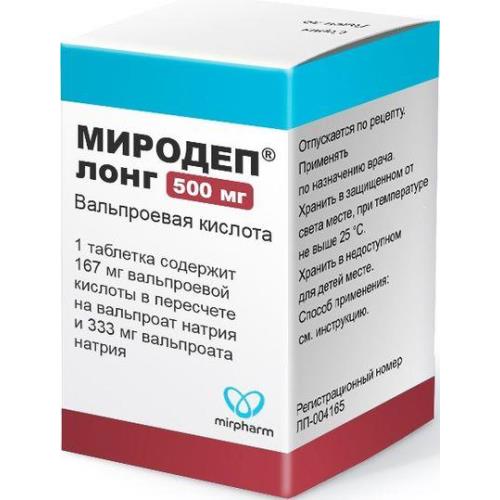 МИРОДЕП ЛОНГ табл. пролонг. п/о 500 мг №30