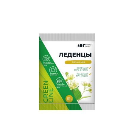 АВС ХЭЛСИ ФУД  леденцы липа и мед 60 гр