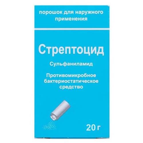 СТРЕПТОЦИД пор. наруж. 20 гр