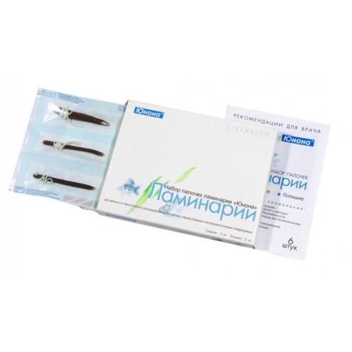 НАБОР ГИНЕКОЛОГИЧЕСКИЙ ЮНОНА (стер. палочки ламинарии 3 бол. + 3 сред.)