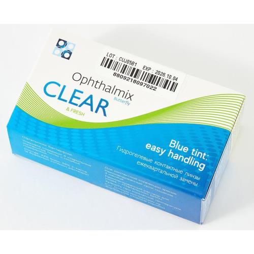 КОНТАКТНАЯ ЛИНЗА ОФТАЛЬМИКС BUTTERFLY CLEAR 8,6 корриг. - 4,25 №4 blue tint