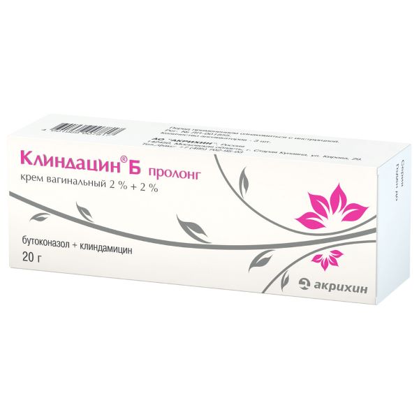 КЛИНДАЦИН Б ПРОЛОНГ крем вагин. 2+2 % туба 20 гр