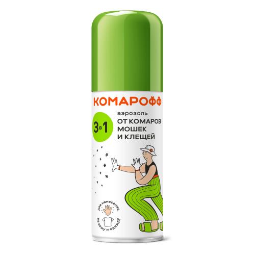 КОМАРОФФ АЭРОЗОЛЬ ОТ КЛЕЩЕЙ,КОМАРОВ И МОШЕК 100 мл