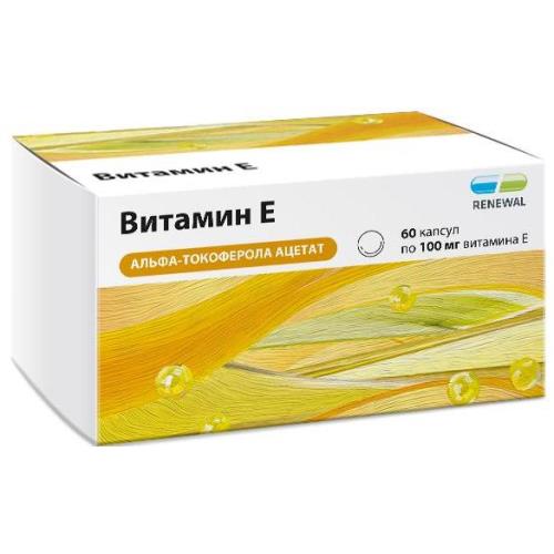 ВИТАМИН Е (ТОКОФЕРОЛА АЦЕТАТ) РЕНЕВАЛ капс. 100 мг №60