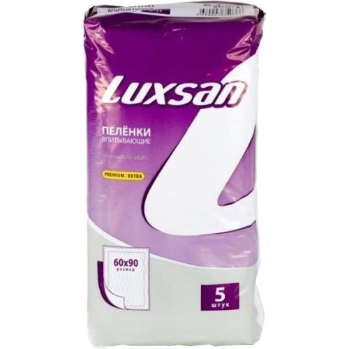 LUXSAN ПЕЛЕНКИ ВПИТЫВАЮЩИЕ PREMIUM/EXTRA 60см х 90см №5 (З.)